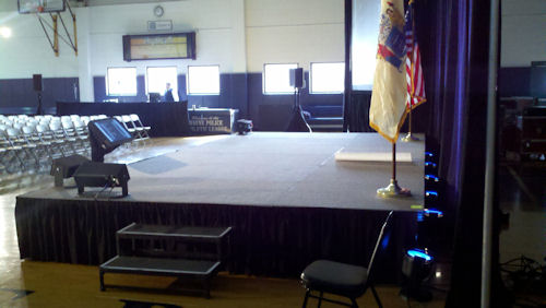 12 ft x 24 ft carpeted stage