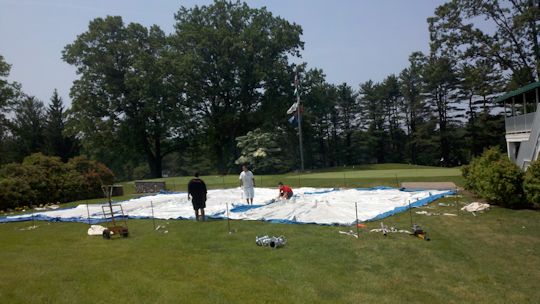 Installtion of a 40 x 60 White pole tent