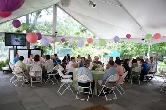 full seating and buffets under tent