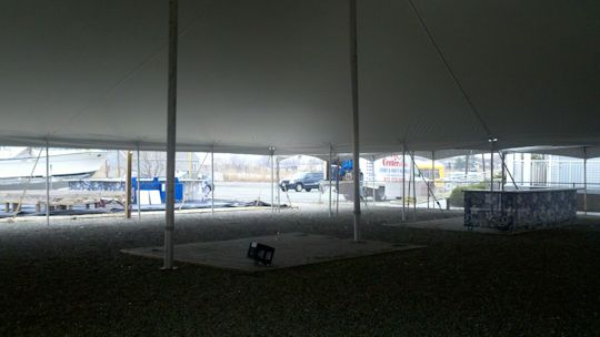 inside of 60 x 60 White pole tent