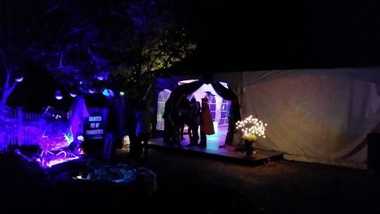 entrance of tent for halloween party