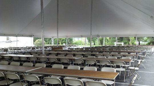 60 ft x 90 ft eureka pole tent with installed lights