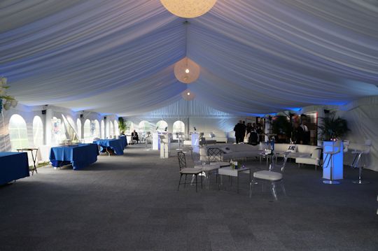 cocktail party under 40 x 90 frame tent