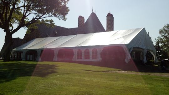party under 40 x 90 frame tent with tent liner