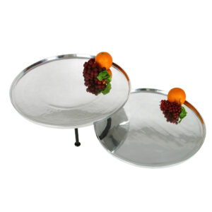 Round aluminum serving tray