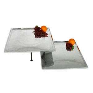 Square aluminum serving tray