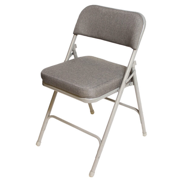 Grey padded folding chair